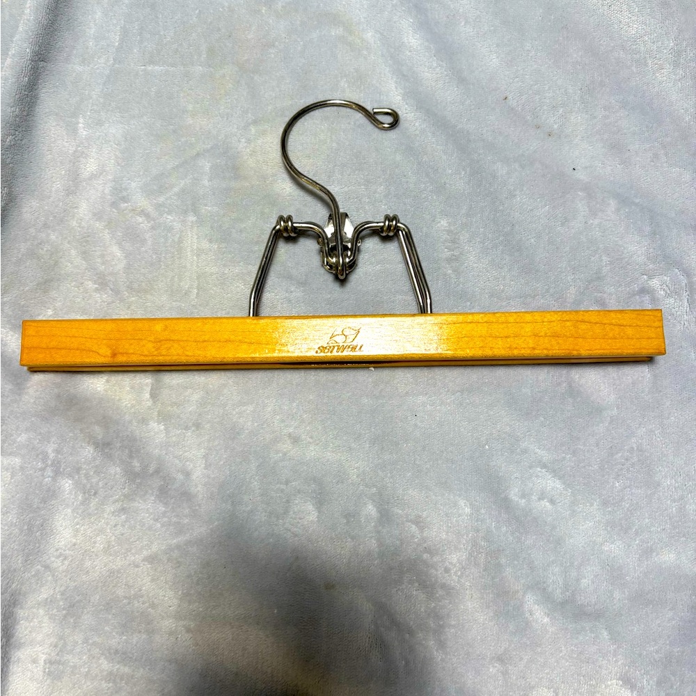 Wooden Pants Hanger with Metal Hook